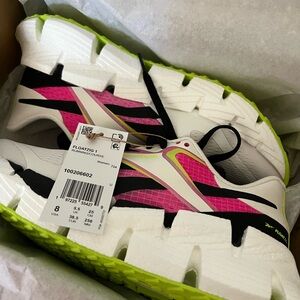 Reebok Floatzig 1 Pink, Green, and White Sneakers
